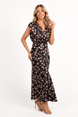 Amarlee Maxi Dress – Black Floral