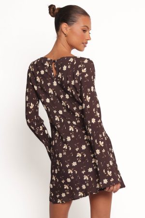 Amity Mini Dress – Brown Floral