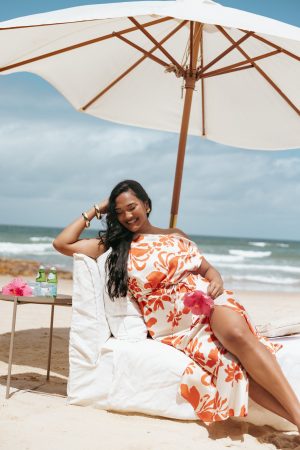 Ana Midi Dress – Red Floral