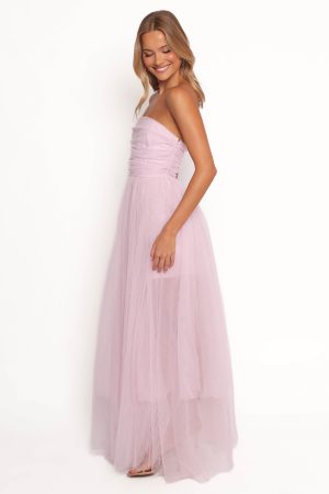 Anabella Strapless Maxi Dress – Pale Pink