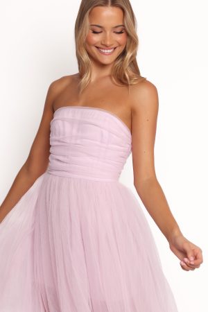 Anabella Strapless Maxi Dress – Pale Pink