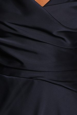 Anela Asymmetric Midi Dress – Navy