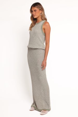 Arella Knit Skirt – Sage/cream