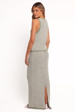 Arella Knit Skirt – Sage/cream
