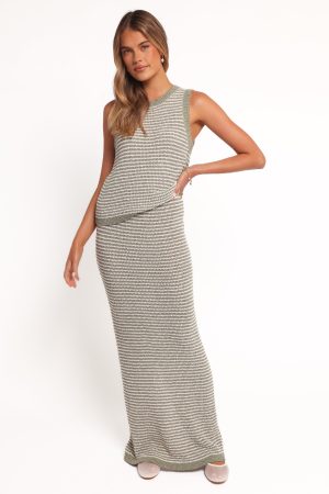 Arella Knit Skirt – Sage/cream