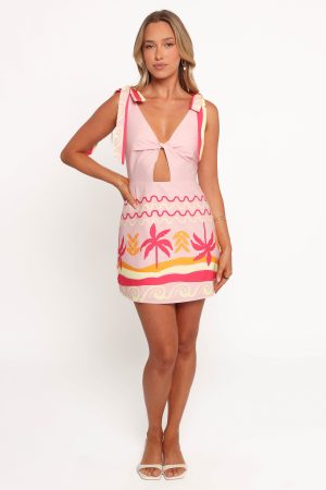 Ariarne Mini Dress – Pink Palm