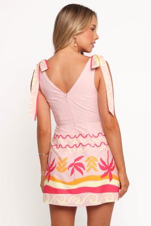 Ariarne Mini Dress – Pink Palm