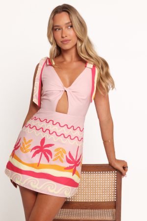 Ariarne Mini Dress – Pink Palm
