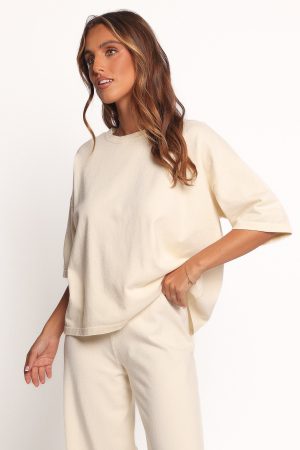 Ash Knitted T-Shirt – White