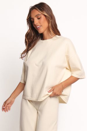 Ash Knitted T-Shirt – White