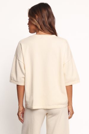 Ash Knitted T-Shirt – White