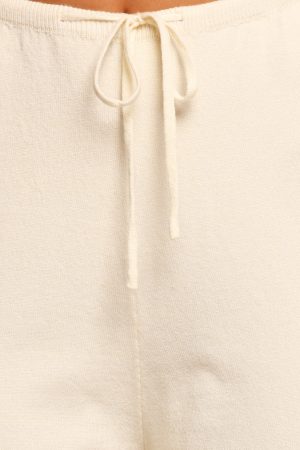 Ash Knitted Pants – White