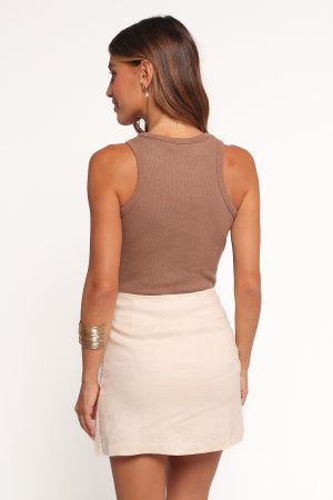 Astin Linen Mini Skirt – Oatmeal
