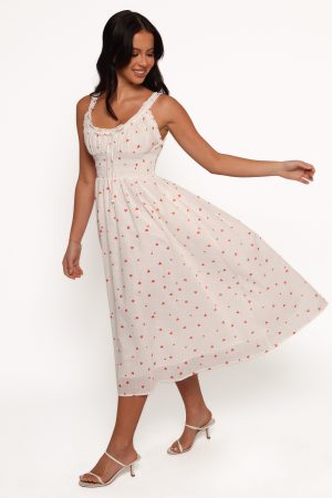 Auguste Midi Dress – Ditsy Heart
