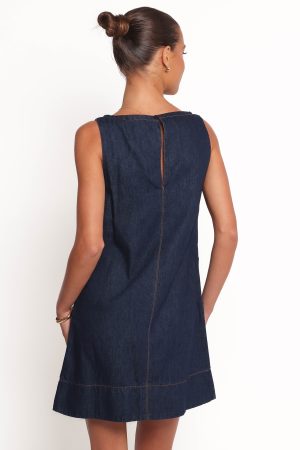 Azen Mini Dress – Dark Denim
