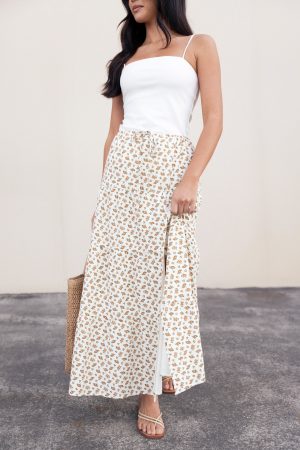 Bailey Tiered Maxi Skirt – Yellow