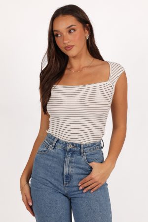 Bardot Top – Stripe