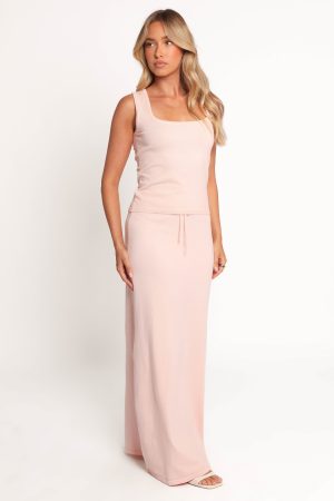 Beatrice Knitted Skirt – Peach