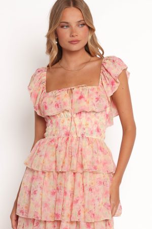 Belle Maxi Dress – Pink Floral