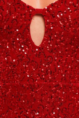 Benino Mini Dress – Red Velvet Sequin