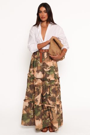 Beth Midi Skirt – Dark Floral