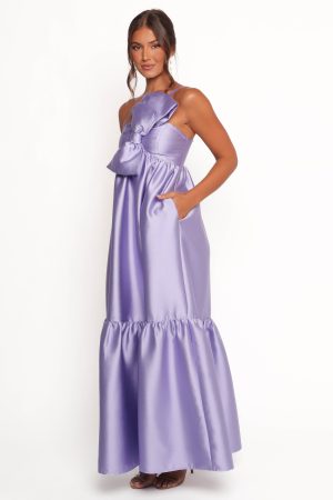 Betina Bow Front Maxi Dress – Lilac