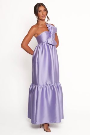 Betina Bow Front Maxi Dress – Lilac