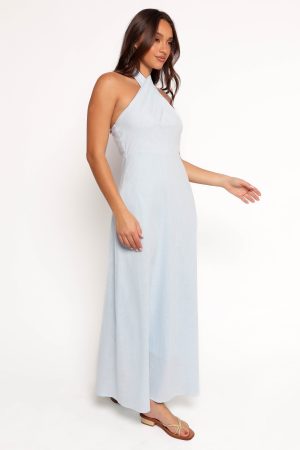 Betsy Halterneck Maxi Dress – Pale Blue