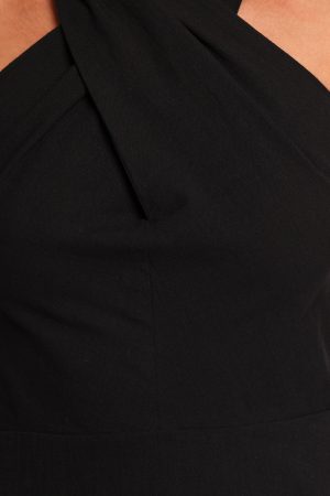 Betsy Halterneck Mini Dress – Black