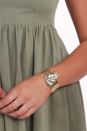 Bloom Cuff Bracelet – Gold