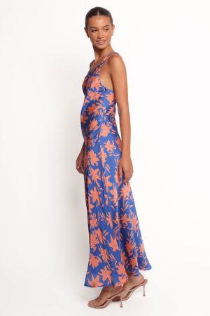 Bottie Maxi Dress – Blue/Orange Floral