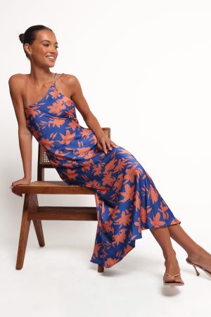 Bottie Maxi Dress – Blue/Orange Floral