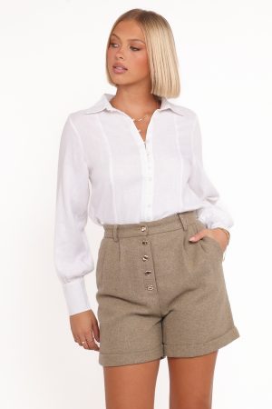 Denise Tailored Shorts – Taupe