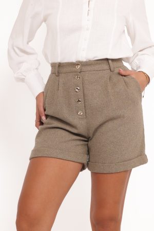 Denise Tailored Shorts – Taupe
