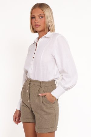 Denise Tailored Shorts – Taupe