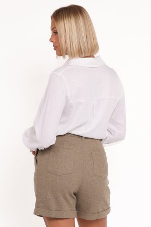 Denise Tailored Shorts – Taupe