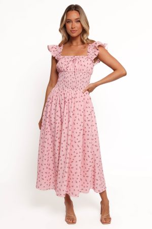 Bronte Midi Dress – Pink Floral