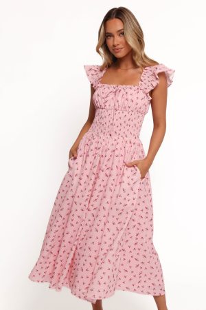Bronte Midi Dress – Pink Floral