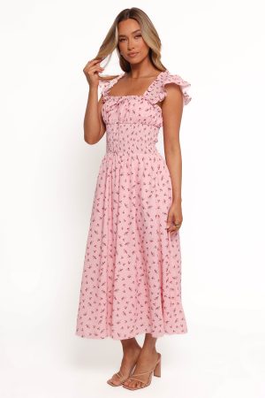 Bronte Midi Dress – Pink Floral