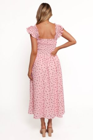 Bronte Midi Dress – Pink Floral