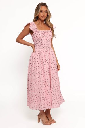 Bronte Midi Dress – Pink Floral