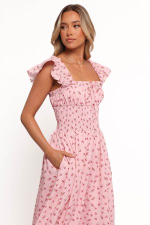 Bronte Midi Dress – Pink Floral