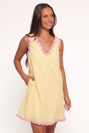 Calliope Mini Dress – Yellow Pink