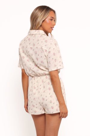 Calypso Romper – Cream Pink Floral