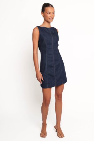 Calyx Mini Dress – Dark Denim