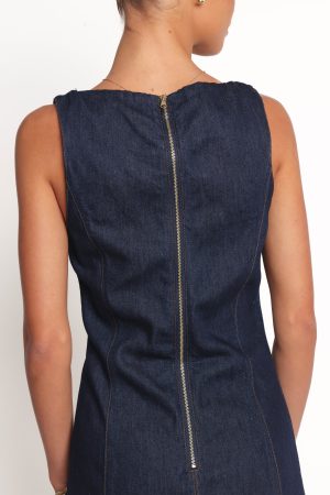 Calyx Mini Dress – Dark Denim
