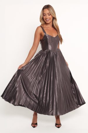 Camala Maxi Dress – Grey Silver