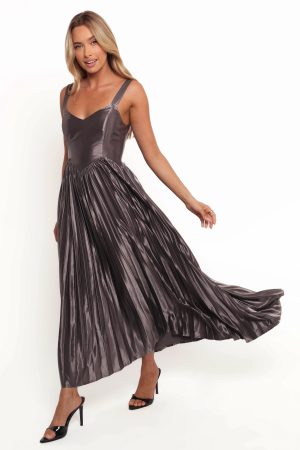 Camala Maxi Dress – Grey Silver