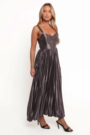Camala Maxi Dress – Grey Silver