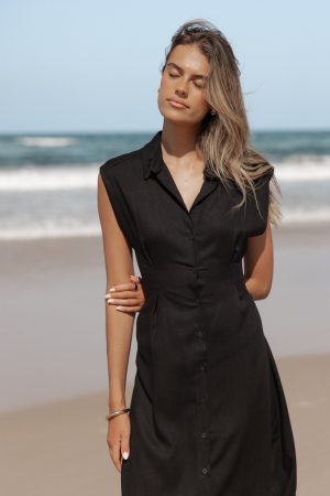 Cami Midi Dress – Black